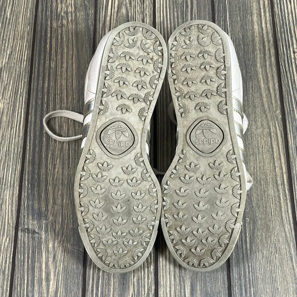 Adidas Samoa Sneakers Women 7.5 White Silver Metallic G59094 Casual Shoes‎